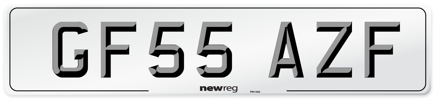 GF55 AZF Number Plate from New Reg